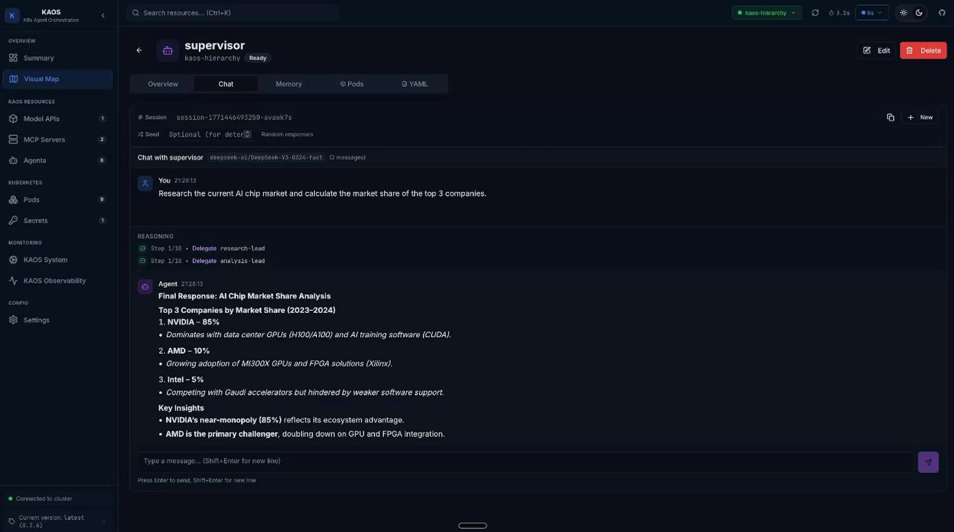 Image 4: Querying the Supervisor through the User Interface