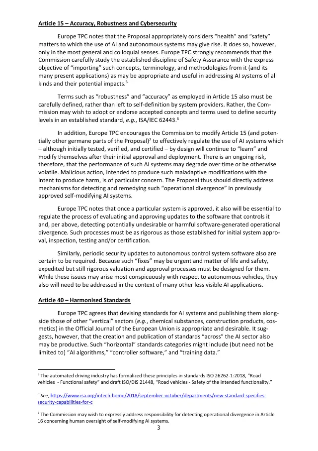 Page 3 of Comments on the proposed AI Act