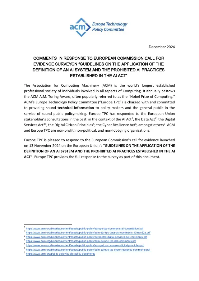 Page 1 of Guidelines on the definition of an AI system & prohibited practices