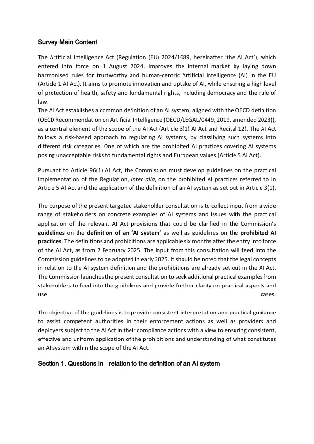 Page 2 of Guidelines on the definition of an AI system & prohibited practices