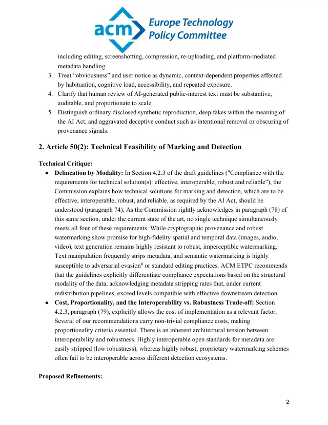 Page 2 of Article 50 transparency guidelines response