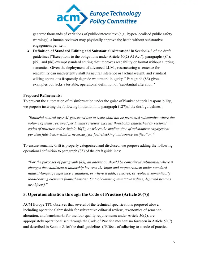 Page 5 of Article 50 transparency guidelines response