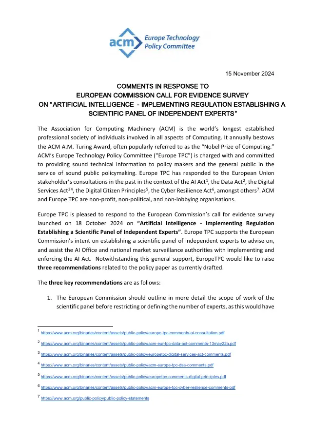 Page 1 of Scientific panel of independent experts comments