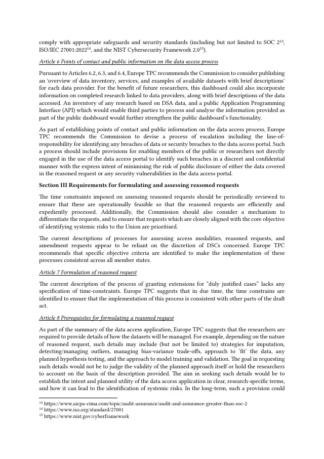 Page 3 of Digital Services Act delegated-regulation comments