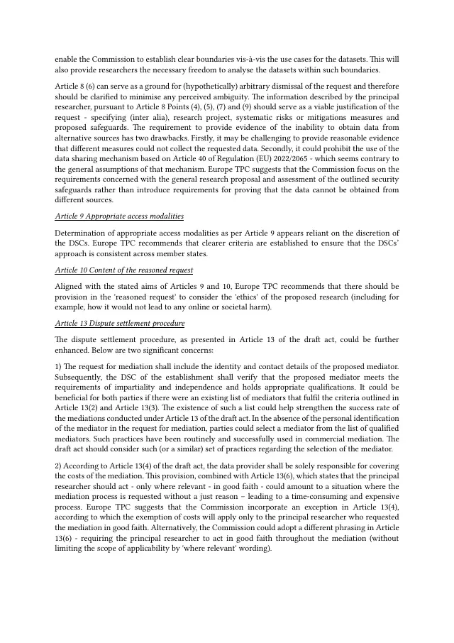 Page 4 of Digital Services Act delegated-regulation comments