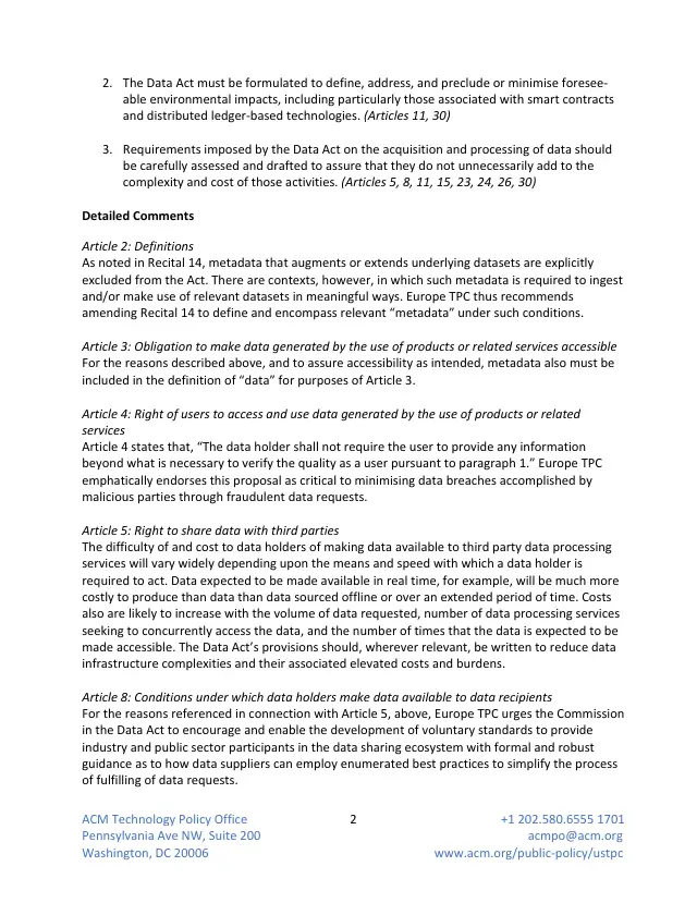 Page 2 of Data Act comments