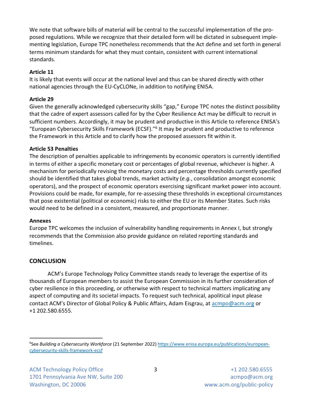 Page 3 of Cyber Resilience Act comments