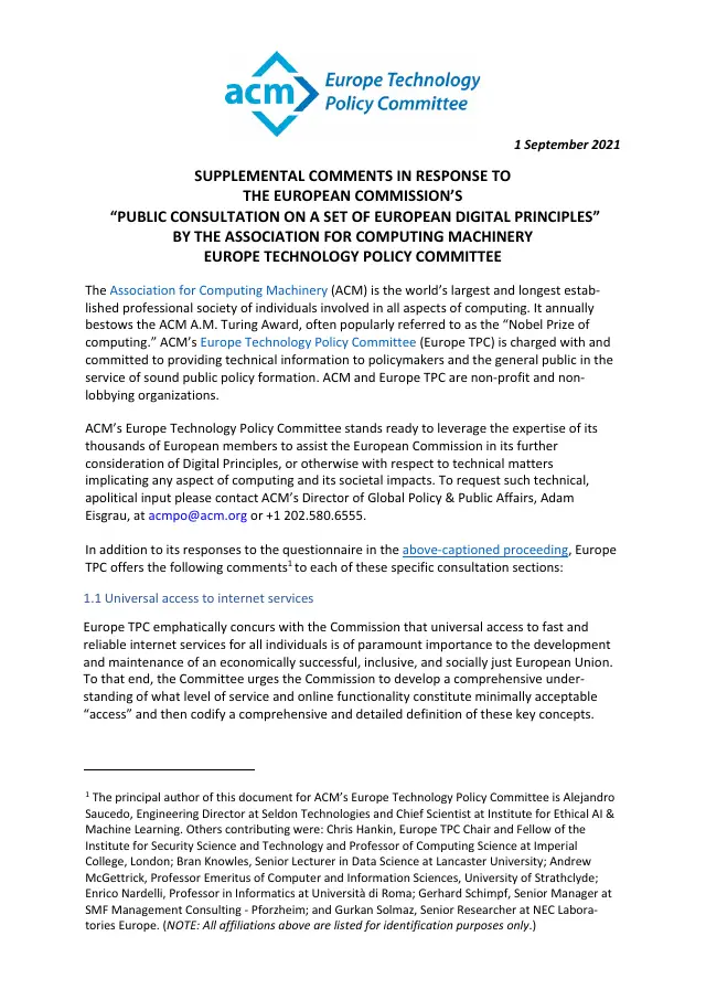 Page 1 of European Digital Principles supplemental comments