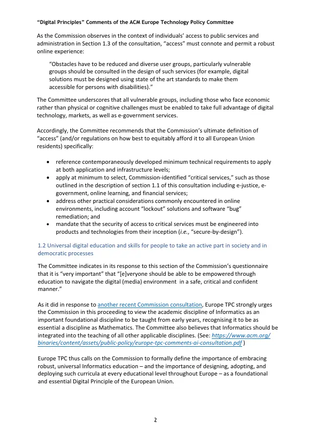 Page 2 of European Digital Principles supplemental comments