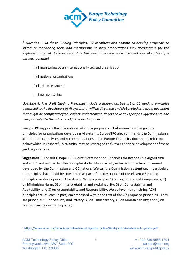 Page 4 of ETPC survey responses
