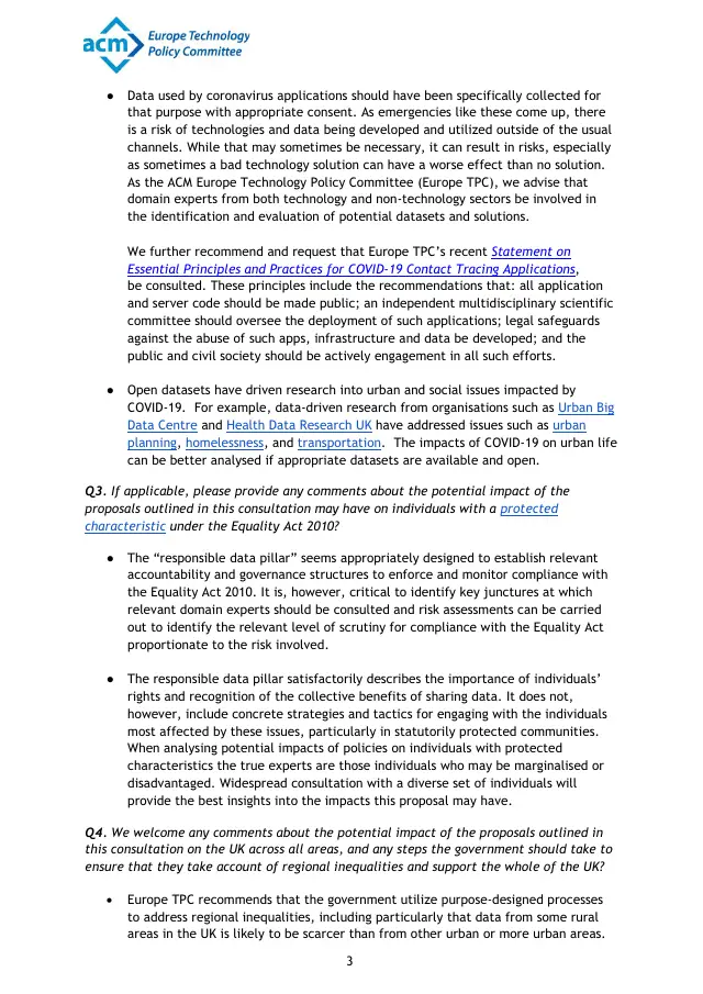 Page 3 of UK National Data Strategy comments