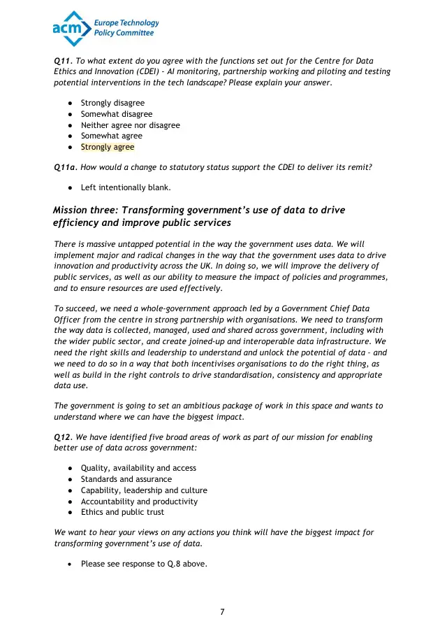 Page 7 of UK National Data Strategy comments