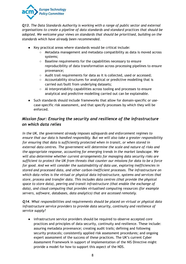 Page 8 of UK National Data Strategy comments