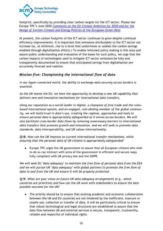 Page 10 of UK National Data Strategy comments