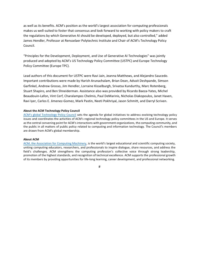 Page 3 of Principles for the Development, Deployment, and Use of Generative AI Technologies