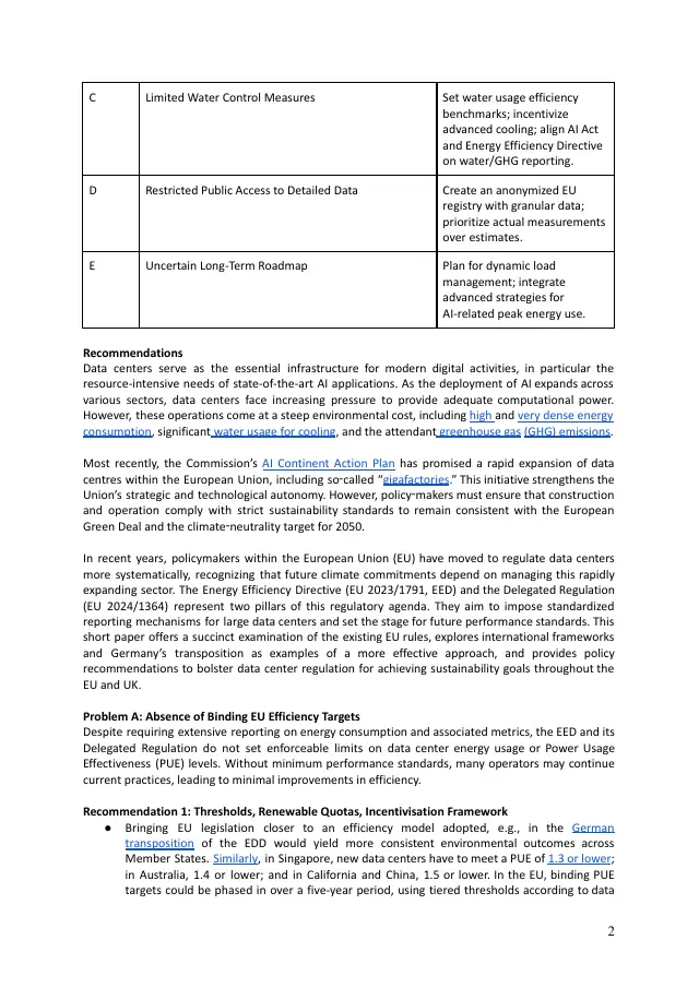 Page 2 of Data-centre statement