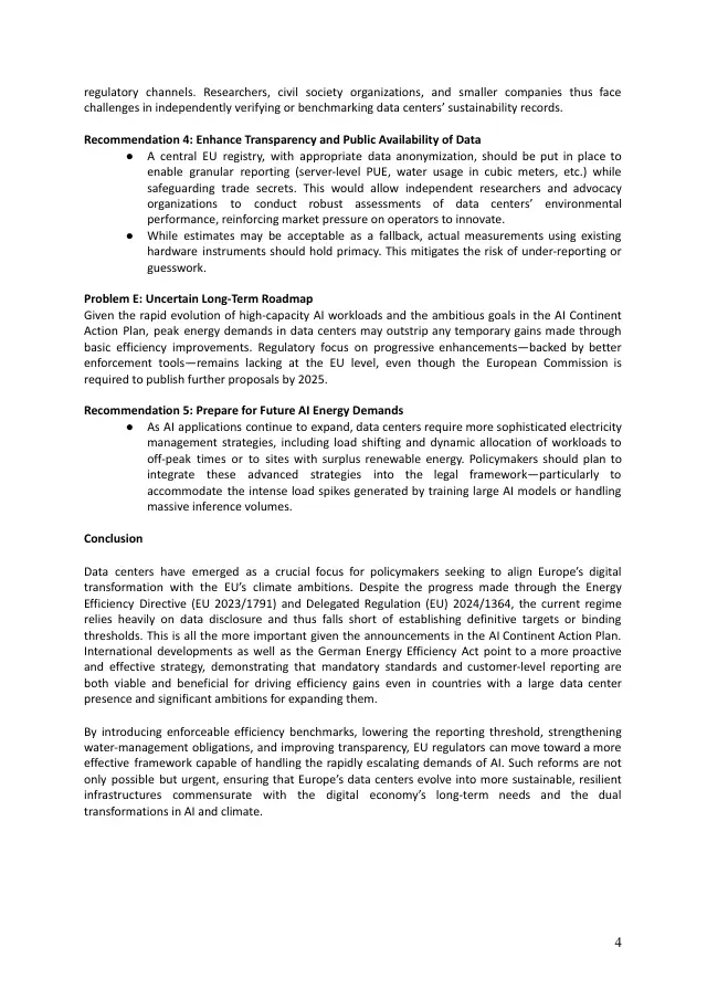 Page 4 of Data-centre statement