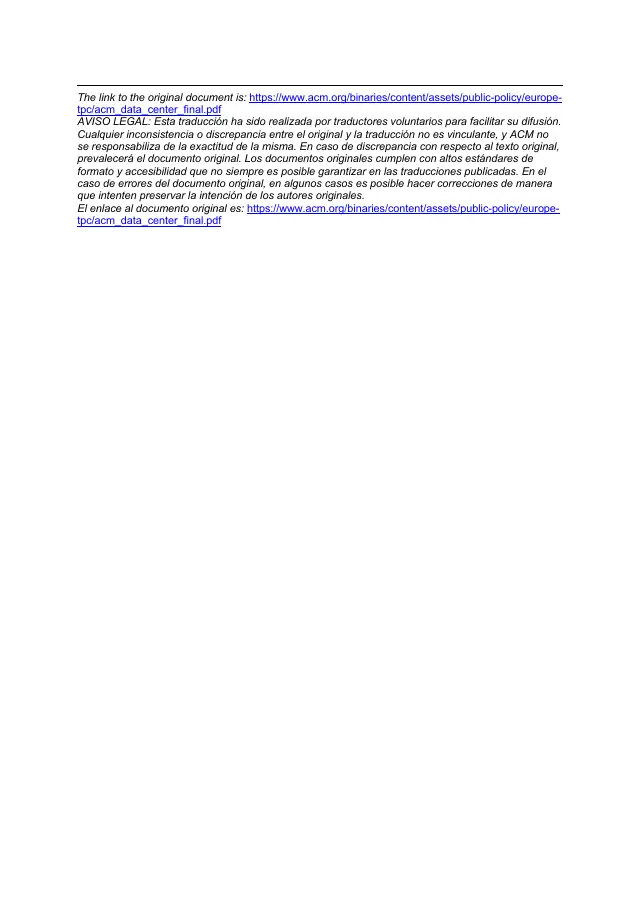 Page 5 of Data-centre statement: Spanish