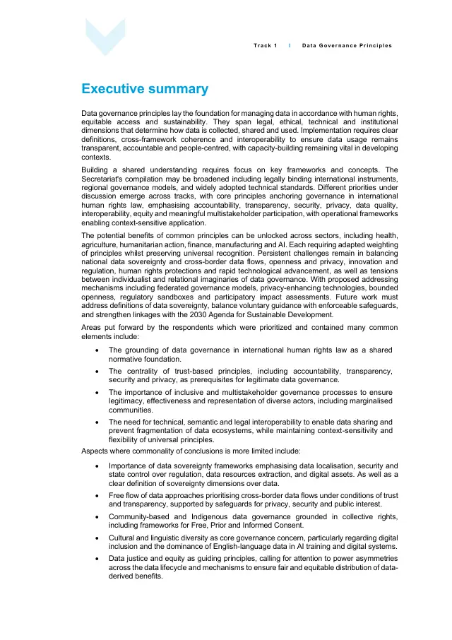 Page 3 of UN data governance principles: synthesis note