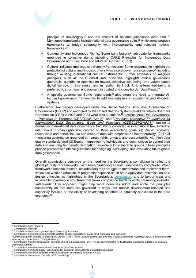 Page 5 of UN data governance principles: synthesis note