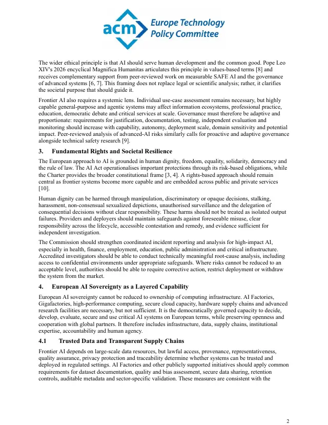 Page 2 of Frontier AI and European values