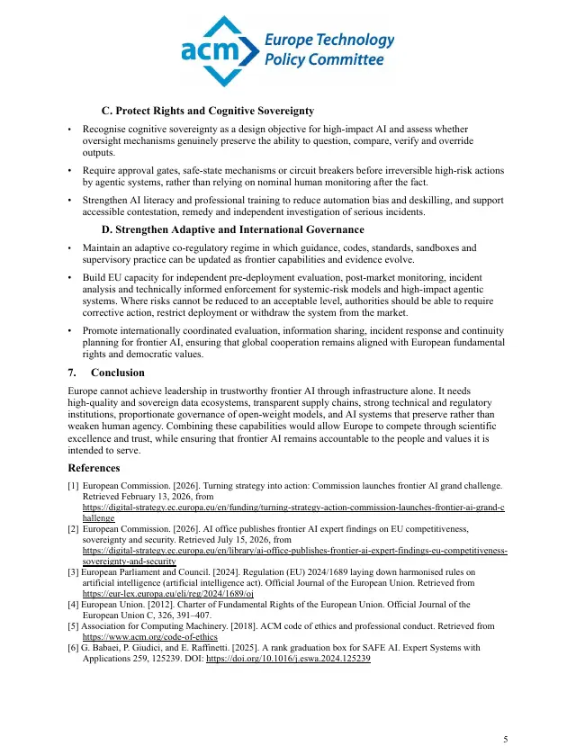 Page 5 of Frontier AI and European values