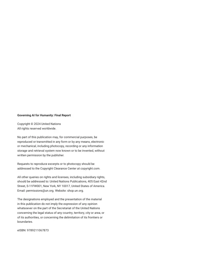 Page 2 of Governing AI for Humanity: final report