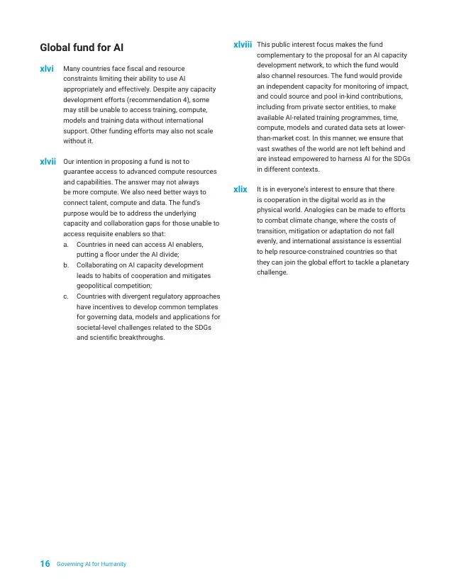 Page 16 of Governing AI for Humanity: final report