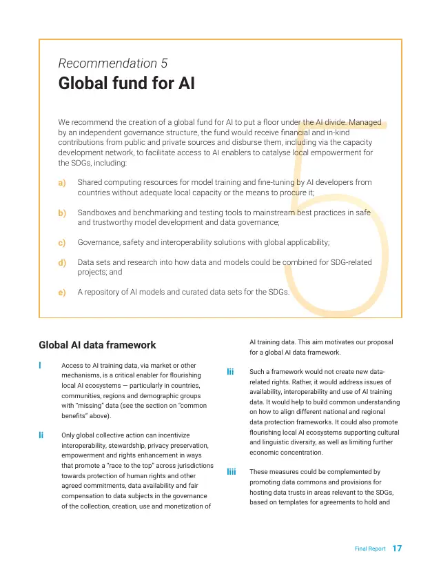 Page 17 of Governing AI for Humanity: final report