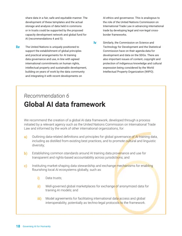 Page 18 of Governing AI for Humanity: final report