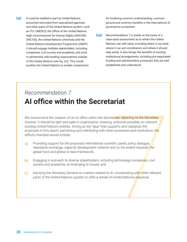 Page 20 of Governing AI for Humanity: final report