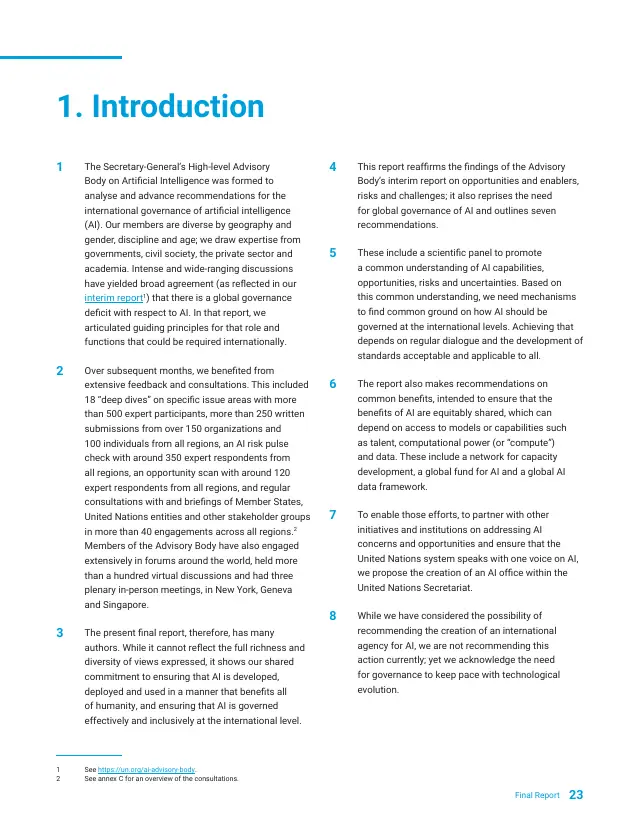 Page 23 of Governing AI for Humanity: final report