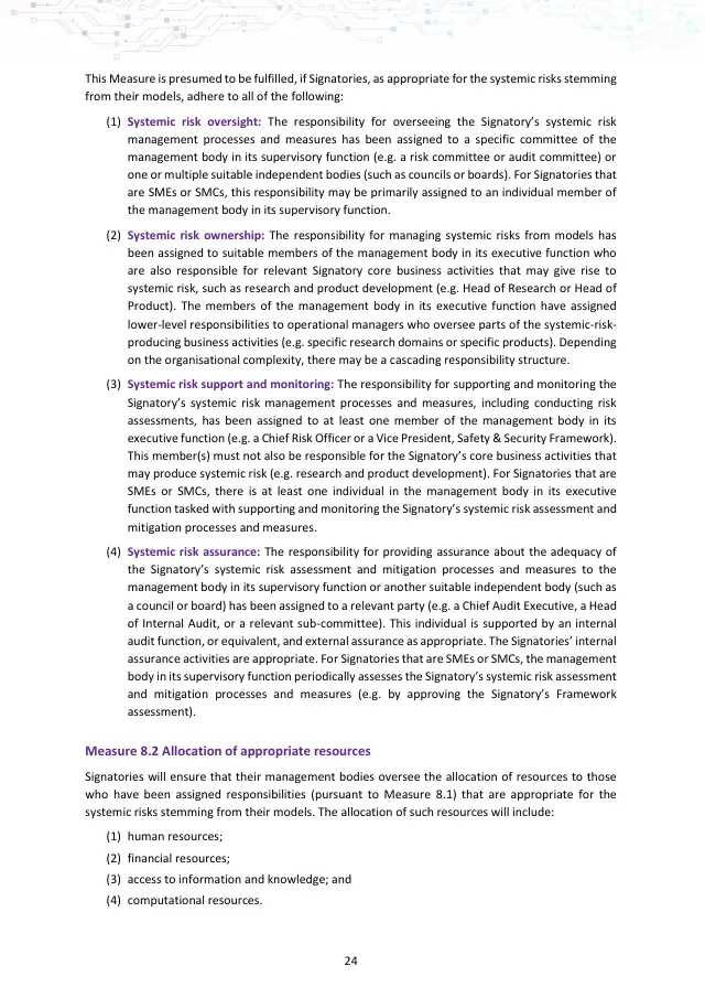 Page 24 of GPAI Code of Practice: Safety and Security chapter