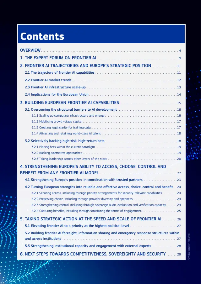 Page 3 of Frontier AI expert findings: competitiveness, sovereignty and security