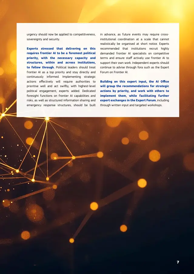 Page 7 of Frontier AI expert findings: competitiveness, sovereignty and security