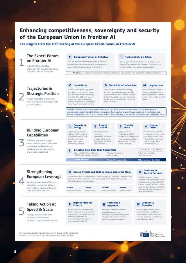 Page 8 of Frontier AI expert findings: competitiveness, sovereignty and security