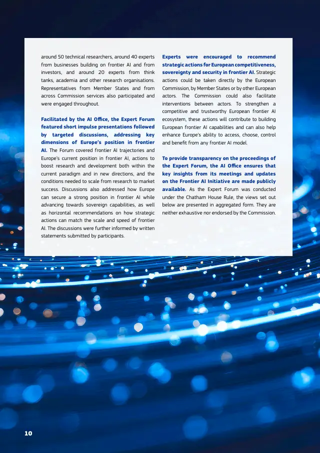 Page 10 of Frontier AI expert findings: competitiveness, sovereignty and security