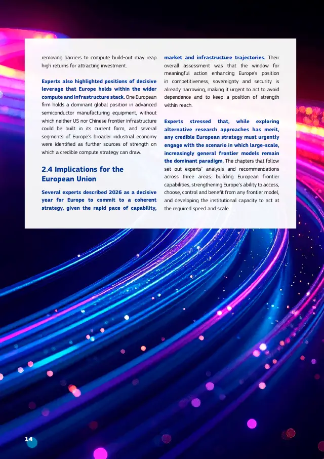 Page 14 of Frontier AI expert findings: competitiveness, sovereignty and security
