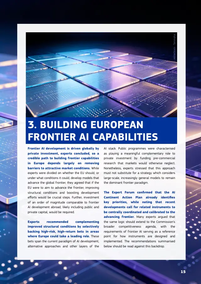 Page 15 of Frontier AI expert findings: competitiveness, sovereignty and security