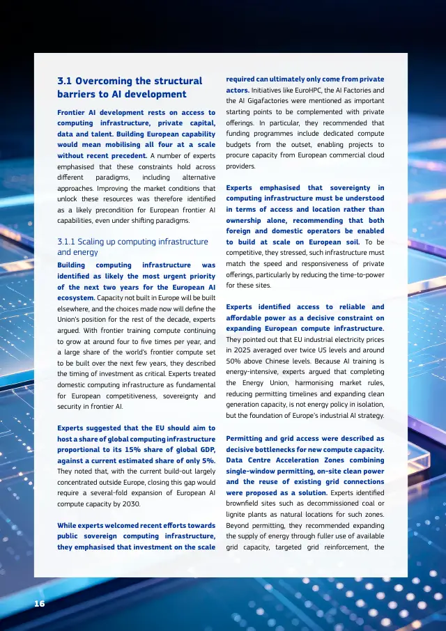 Page 16 of Frontier AI expert findings: competitiveness, sovereignty and security