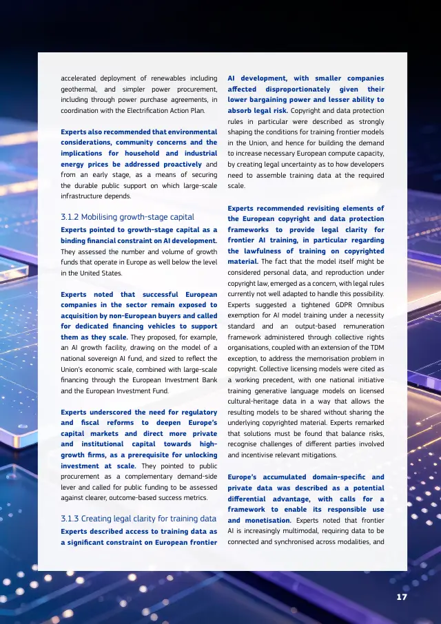 Page 17 of Frontier AI expert findings: competitiveness, sovereignty and security