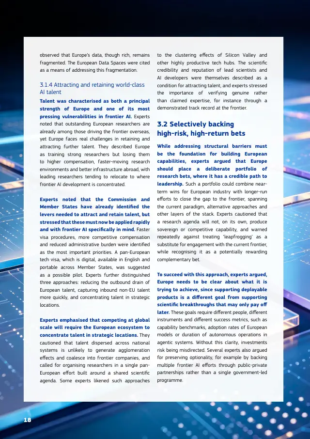 Page 18 of Frontier AI expert findings: competitiveness, sovereignty and security