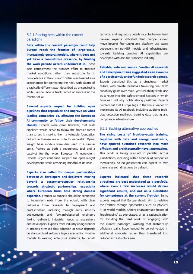 Page 19 of Frontier AI expert findings: competitiveness, sovereignty and security