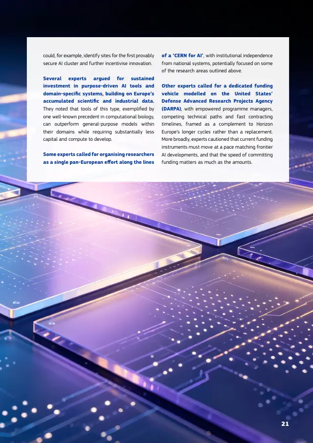 Page 21 of Frontier AI expert findings: competitiveness, sovereignty and security