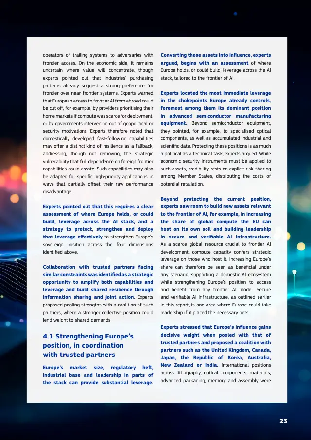 Page 23 of Frontier AI expert findings: competitiveness, sovereignty and security