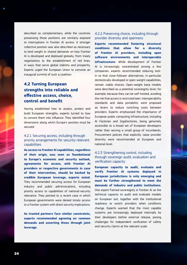 Page 24 of Frontier AI expert findings: competitiveness, sovereignty and security