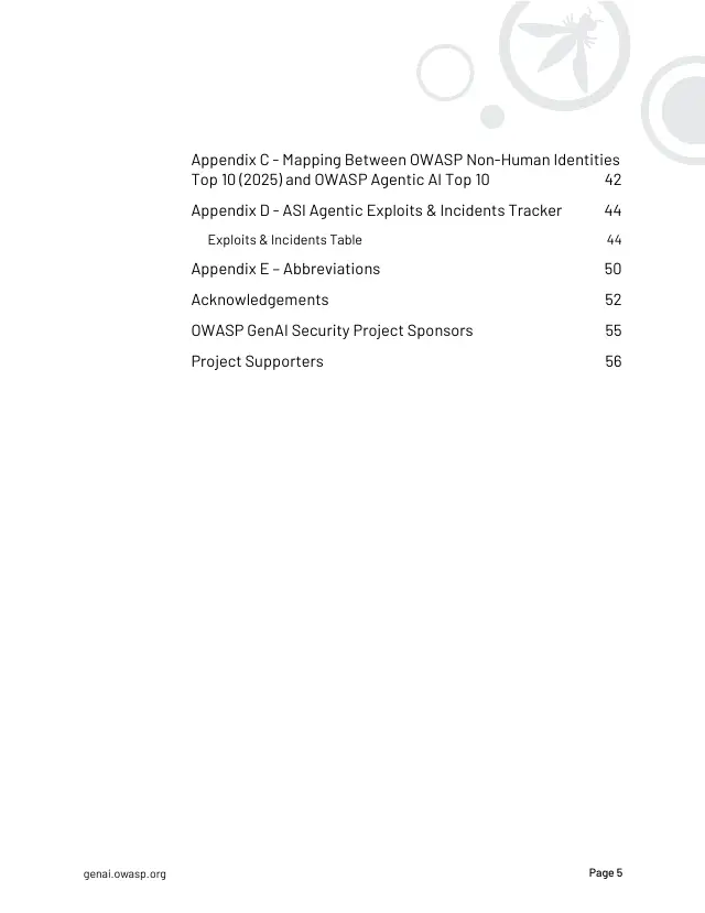 Page 6 of OWASP Top 10 for Agentic Applications 2026