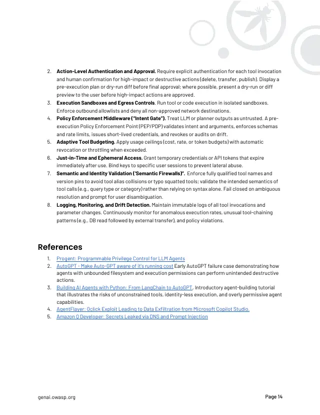 Page 15 of OWASP Top 10 for Agentic Applications 2026
