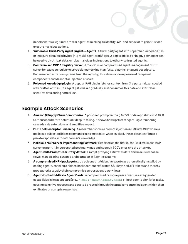 Page 20 of OWASP Top 10 for Agentic Applications 2026