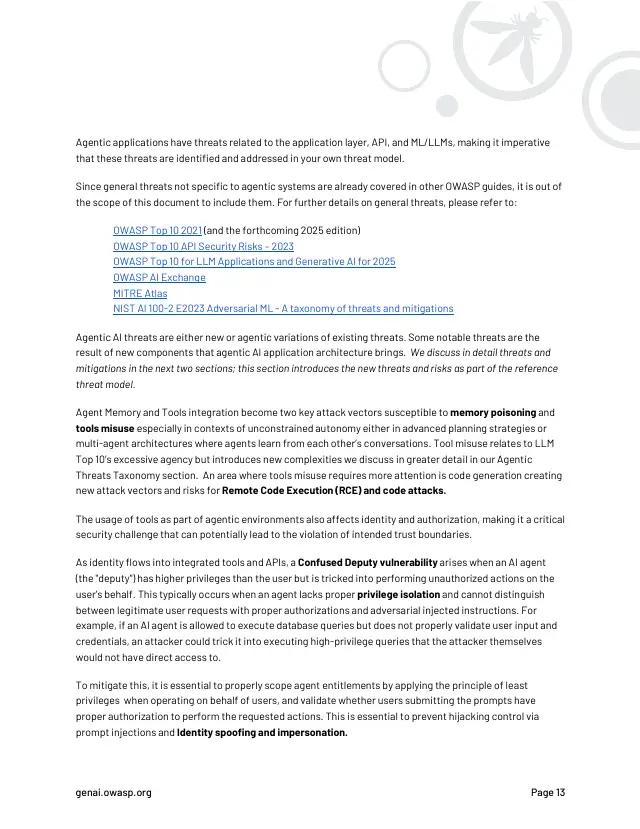 Page 14 of Agentic AI: threats and mitigations